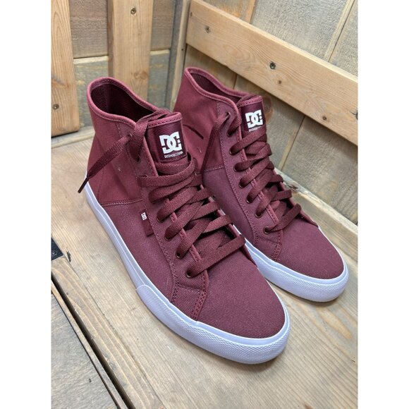 US12 DC Manual HI TX SE ADYS300644-BKW Mens Dark Red Skate Inspired Sneakers - Picture 2 of 8
